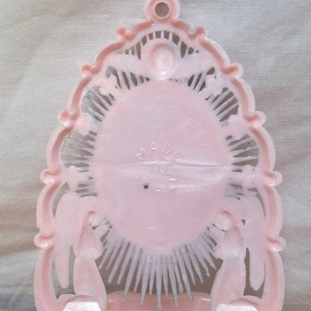 Unbranded Made in Italy Holy Water Font Pink Sacred Heart Jesus Angel Plastic - Picture 14 of 16